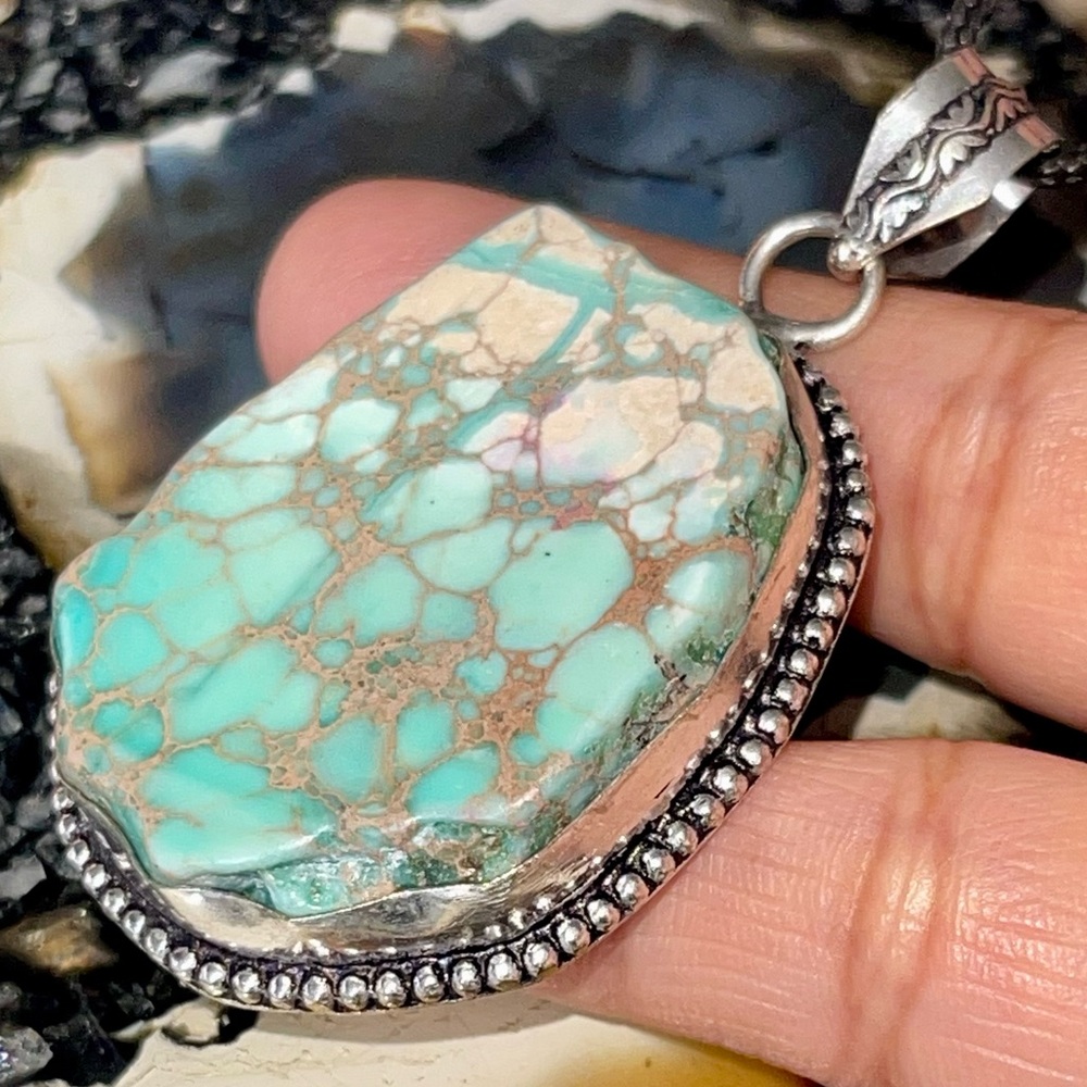 Sea Sediment Jasper Pendant 2 1/4” - Picture 3 of 14